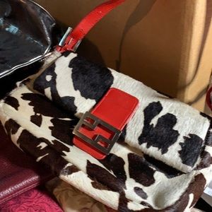 Real Cowhide  and leather handbag